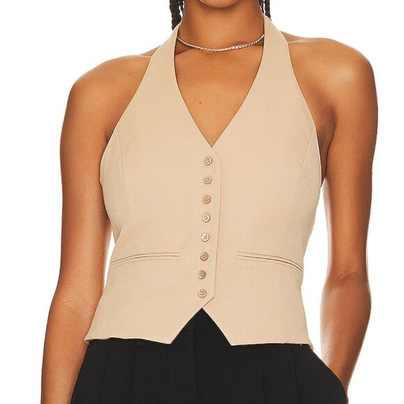 Favorite Daughter Tops - Favorite Daughter, Halter Vest in Beige | Size: M